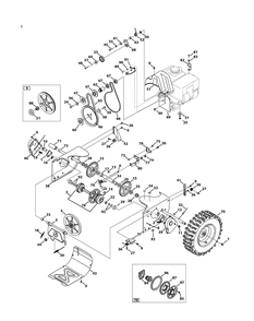 Drive System Diagram and Parts List for 3X26-INCH31BH55TA (31BH55TA756)(2015) Cub Cadet Snow Blower